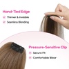 image:imageREECHO Clip in Hair Volumizer 2PCS 12 inch Short Thick Clip in Hairpieces Adding Extra Volume Hair Extensions for Women  Dark Brown with HighlightsLight Brown
