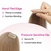 image:imageREECHO Clip in Hair Volumizer 2PCS 12 inch Short Thick Clip in Hairpieces Adding Extra Volume Hair Extensions for Women  Dark Brown with HighlightsMixed Honey Blonde