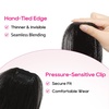 image:imageREECHO Clip in Hair Volumizer 2PCS 12 inch Short Thick Clip in Hairpieces Adding Extra Volume Hair Extensions for Women  Dark Brown with HighlightsOff Black