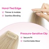 image:imageREECHO Clip in Hair Volumizer 2PCS 12 inch Short Thick Clip in Hairpieces Adding Extra Volume Hair Extensions for Women  Dark Brown with HighlightsPearl Platinum