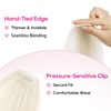 image:imageREECHO Clip in Hair Volumizer 2PCS 12 inch Short Thick Clip in Hairpieces Adding Extra Volume Hair Extensions for Women  Dark Brown with HighlightsPlatinum Blonde
