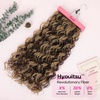 image:imageREECHO Curly Clip in Hair Extensions 4PCS 24 inch Long Hair Extensions Clip ins Lace Weft Natural Hairpieces for Women Daily Light Brown with Blonde HighlightsDark Brown with Highlights