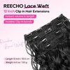 image:imageREECHO Curly Clip in Hair Extensions 4PCS 24 inch Long Hair Extensions Clip ins Lace Weft Natural Hairpieces for Women Daily Light Brown with Blonde HighlightsNatural Black