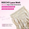 image:imageREECHO Curly Clip in Hair Extensions 4PCS 24 inch Long Hair Extensions Clip ins Lace Weft Natural Hairpieces for Women Daily Light Brown with Blonde HighlightsAsh Blonde with Highlights