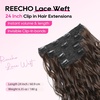 image:imageREECHO Curly Clip in Hair Extensions 4PCS 24 inch Long Hair Extensions Clip ins Lace Weft Natural Hairpieces for Women Daily Light Brown with Blonde HighlightsBlack Brown with Golden Brown Mixed