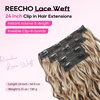 image:imageREECHO Curly Clip in Hair Extensions 4PCS 24 inch Long Hair Extensions Clip ins Lace Weft Natural Hairpieces for Women Daily Light Brown with Blonde HighlightsBrown with Deep Blonde Highlights