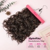 image:imageREECHO Curly Clip in Hair Extensions 4PCS 24 inch Long Hair Extensions Clip ins Lace Weft Natural Hairpieces for Women Daily Light Brown with Blonde HighlightsChocolate Brown