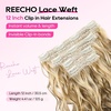 image:imageREECHO Curly Clip in Hair Extensions 4PCS 24 inch Long Hair Extensions Clip ins Lace Weft Natural Hairpieces for Women Daily Light Brown with Blonde HighlightsMedium Blonde with Highlights
