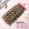image:imageREECHO Curly Clip in Hair Extensions 4PCS 24 inch Long Hair Extensions Clip ins Lace Weft Natural Hairpieces for Women Daily Light Brown with Blonde HighlightsBrown with Deep Blonde Highlights