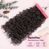 image:imageREECHO Curly Clip in Hair Extensions 4PCS 24 inch Long Hair Extensions Clip ins Lace Weft Natural Hairpieces for Women Daily Light Brown with Blonde HighlightsDark Reddish Brown