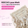 image:imageREECHO Curly Clip in Hair Extensions 4PCS 24 inch Long Hair Extensions Clip ins Lace Weft Natural Hairpieces for Women Daily Light Brown with Blonde HighlightsDark Ash Blonde with Highlights
