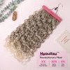 image:imageREECHO Curly Clip in Hair Extensions 4PCS 24 inch Long Hair Extensions Clip ins Lace Weft Natural Hairpieces for Women Daily Light Brown with Blonde HighlightsGlazed Mocha to Blonde