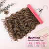 image:imageREECHO Curly Clip in Hair Extensions 4PCS 24 inch Long Hair Extensions Clip ins Lace Weft Natural Hairpieces for Women Daily Light Brown with Blonde HighlightsLight Brown