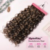 image:imageREECHO Curly Clip in Hair Extensions 4PCS 24 inch Long Hair Extensions Clip ins Lace Weft Natural Hairpieces for Women Daily Light Brown with Blonde HighlightsChocolate Brown with Chestnut Highlights