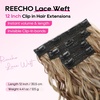 image:imageREECHO Curly Clip in Hair Extensions 4PCS 24 inch Long Hair Extensions Clip ins Lace Weft Natural Hairpieces for Women Daily Light Brown with Blonde HighlightsLight Brown with Blonde Highlights
