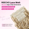 image:imageREECHO Curly Clip in Hair Extensions 4PCS 24 inch Long Hair Extensions Clip ins Lace Weft Natural Hairpieces for Women Daily Light Brown with Blonde HighlightsMedium Blonde with Highlights