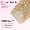 image:imageREECHO Curly Hair Extensions  4PCS 18 GoGo Curly Clip in Hair Extensions 100 Super Protein Hairpieces with Invisible Lace Weft Silky Soft Natural Look for Women  Chocolate Brown with Lighter EndsButter Blonde
