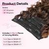 image:imageREECHO Curly Hair Extensions  4PCS 18 GoGo Curly Clip in Hair Extensions 100 Super Protein Hairpieces with Invisible Lace Weft Silky Soft Natural Look for Women  Chocolate Brown with Lighter EndsWarm Brown with Highlights
