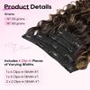 image:imageREECHO Curly Hair Extensions  4PCS 18 GoGo Curly Clip in Hair Extensions 100 Super Protein Hairpieces with Invisible Lace Weft Silky Soft Natural Look for Women  Chocolate Brown with Lighter EndsDark Brown with Highlights