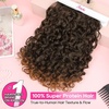 image:imageREECHO Curly Hair Extensions  4PCS 18 GoGo Curly Clip in Hair Extensions 100 Super Protein Hairpieces with Invisible Lace Weft Silky Soft Natural Look for Women  Chocolate Brown with Lighter EndsChocolate Brown with Lighter Ends