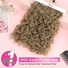 image:imageREECHO Curly Hair Extensions  4PCS 18 GoGo Curly Clip in Hair Extensions 100 Super Protein Hairpieces with Invisible Lace Weft Silky Soft Natural Look for Women  Chocolate Brown with Lighter EndsHoney Blonde with Highlights