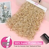 image:imageREECHO Curly Hair Extensions  4PCS 18 GoGo Curly Clip in Hair Extensions 100 Super Protein Hairpieces with Invisible Lace Weft Silky Soft Natural Look for Women  Chocolate Brown with Lighter EndsButter Blonde
