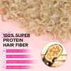 image:imageREECHO Curly Hair Extensions  4PCS 18 GoGo Curly Clip in Hair Extensions 100 Super Protein Hairpieces with Invisible Lace Weft Silky Soft Natural Look for Women  Chocolate Brown with Lighter EndsButter Blonde