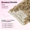 image:imageREECHO Curly Hair Extensions  4PCS 18 GoGo Curly Clip in Hair Extensions 100 Super Protein Hairpieces with Invisible Lace Weft Silky Soft Natural Look for Women  Chocolate Brown with Lighter EndsAsh Blonde