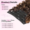 image:imageREECHO Curly Hair Extensions  4PCS 18 GoGo Curly Clip in Hair Extensions 100 Super Protein Hairpieces with Invisible Lace Weft Silky Soft Natural Look for Women  Chocolate Brown with Lighter EndsChocolate Brown with Golden Highlights