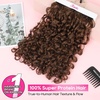 image:imageREECHO Curly Hair Extensions  4PCS 18 GoGo Curly Clip in Hair Extensions 100 Super Protein Hairpieces with Invisible Lace Weft Silky Soft Natural Look for Women  Chocolate Brown with Lighter EndsGolden Brown