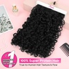 image:imageREECHO Curly Hair Extensions  4PCS 18 GoGo Curly Clip in Hair Extensions 100 Super Protein Hairpieces with Invisible Lace Weft Silky Soft Natural Look for Women  Chocolate Brown with Lighter EndsJet Black