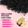 image:imageREECHO Curly Hair Extensions  4PCS 18 GoGo Curly Clip in Hair Extensions 100 Super Protein Hairpieces with Invisible Lace Weft Silky Soft Natural Look for Women  Chocolate Brown with Lighter EndsNatural Black
