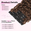 image:imageREECHO Curly Hair Extensions  4PCS 18 GoGo Curly Clip in Hair Extensions 100 Super Protein Hairpieces with Invisible Lace Weft Silky Soft Natural Look for Women  Chocolate Brown with Lighter EndsGolden Brown