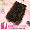image:imageREECHO Curly Hair Extensions  4PCS 18 GoGo Curly Clip in Hair Extensions 100 Super Protein Hairpieces with Invisible Lace Weft Silky Soft Natural Look for Women  Chocolate Brown with Lighter EndsDark Brown with Highlights