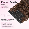 image:imageREECHO Curly Hair Extensions  4PCS 18 GoGo Curly Clip in Hair Extensions 100 Super Protein Hairpieces with Invisible Lace Weft Silky Soft Natural Look for Women  Chocolate Brown with Lighter EndsGolden Brown