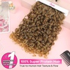image:imageREECHO Curly Hair Extensions  4PCS 18 GoGo Curly Clip in Hair Extensions 100 Super Protein Hairpieces with Invisible Lace Weft Silky Soft Natural Look for Women  Chocolate Brown with Lighter EndsHoney Blonde Mix