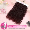 image:imageREECHO Curly Hair Extensions  4PCS 18 GoGo Curly Clip in Hair Extensions 100 Super Protein Hairpieces with Invisible Lace Weft Silky Soft Natural Look for Women  Chocolate Brown with Lighter EndsWine Red