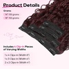image:imageREECHO Curly Hair Extensions  4PCS 18 GoGo Curly Clip in Hair Extensions 100 Super Protein Hairpieces with Invisible Lace Weft Silky Soft Natural Look for Women  Chocolate Brown with Lighter EndsWine Red