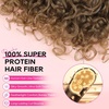 image:imageREECHO Curly Hair Extensions  4PCS 18 GoGo Curly Clip in Hair Extensions 100 Super Protein Hairpieces with Invisible Lace Weft Silky Soft Natural Look for Women  Chocolate Brown with Lighter EndsWarm Brown