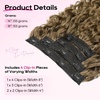 image:imageREECHO Curly Hair Extensions  4PCS 18 GoGo Curly Clip in Hair Extensions 100 Super Protein Hairpieces with Invisible Lace Weft Silky Soft Natural Look for Women  Chocolate Brown with Lighter EndsLight Golden Brown with Lighter Ends
