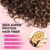image:imageREECHO Curly Hair Extensions  4PCS 18 GoGo Curly Clip in Hair Extensions 100 Super Protein Hairpieces with Invisible Lace Weft Silky Soft Natural Look for Women  Chocolate Brown with Lighter EndsChocolate Brown with Golden Highlights