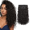image:imageREECHO Curly Hair Extensions  4PCS 18 GoGo Curly Clip in Hair Extensions 100 Super Protein Hairpieces with Invisible Lace Weft Silky Soft Natural Look for Women  Chocolate Brown with Lighter EndsBlack Brown