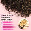 image:imageREECHO Curly Hair Extensions  4PCS 18 GoGo Curly Clip in Hair Extensions 100 Super Protein Hairpieces with Invisible Lace Weft Silky Soft Natural Look for Women  Chocolate Brown with Lighter EndsDark Brown with Highlights