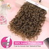 image:imageREECHO Curly Hair Extensions  4PCS 18 GoGo Curly Clip in Hair Extensions 100 Super Protein Hairpieces with Invisible Lace Weft Silky Soft Natural Look for Women  Chocolate Brown with Lighter EndsGolden Walnut