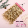 image:imageREECHO Curly Hair Extensions 4PCS 16 inch Clip in Hair Extensions Lace Weft Short Curly Hair Extension Clip Ins Invisible Natural Hairpieces for Women Light Brown with Blonde HighlightsDark Blonde with Highlights