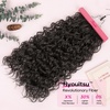image:imageREECHO Curly Hair Extensions 4PCS 16 inch Clip in Hair Extensions Lace Weft Short Curly Hair Extension Clip Ins Invisible Natural Hairpieces for Women Light Brown with Blonde HighlightsOff Black