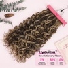 image:imageREECHO Curly Hair Extensions 4PCS 16 inch Clip in Hair Extensions Lace Weft Short Curly Hair Extension Clip Ins Invisible Natural Hairpieces for Women Light Brown with Blonde HighlightsChocolate Brown with Highlights