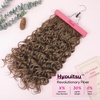 image:imageREECHO Curly Hair Extensions 4PCS 16 inch Clip in Hair Extensions Lace Weft Short Curly Hair Extension Clip Ins Invisible Natural Hairpieces for Women Light Brown with Blonde HighlightsLight Brown