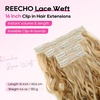 image:imageREECHO Curly Hair Extensions 4PCS 16 inch Clip in Hair Extensions Lace Weft Short Curly Hair Extension Clip Ins Invisible Natural Hairpieces for Women Light Brown with Blonde HighlightsDark Blonde with Highlights