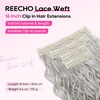 image:imageREECHO Curly Hair Extensions 4PCS 16 inch Clip in Hair Extensions Lace Weft Short Curly Hair Extension Clip Ins Invisible Natural Hairpieces for Women Light Brown with Blonde HighlightsSilver Grey
